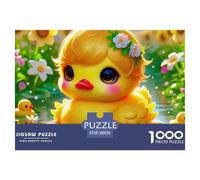 Canard Jaune 1000 Pièces Puzzle pour Adultes Jeu Stimulant Puzzle Anti-Stress Entraîner La Mémoire du Cerveau pour Toute La Famille, Cadeaux pour Femmes, Cadeaux pour Hommes 38x26cm/1000pcs