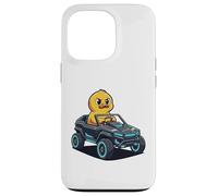 Canard Jaune conduisant Une Cyber-Voiture Coque pour iPhone 13 Pro