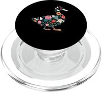 Canard Mignon en Jersey Floral avec Fleurs colorées PopSockets PopGrip pour MagSafe
