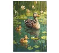 Canard Mignon Puzzles 1000 Pièces Adultes, Puzzle en Bois Jeux D'adresse pour Toute La Famille,Jeu De Team Building,Cadeau pour Les Amis Ou Les Amants, （78×53cm）