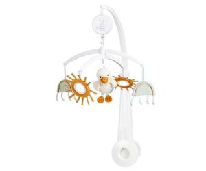 Canard mobile pour bébé Edda Lou - Mobile musical pour garçons et filles avec mélodie de Brahms berceuse et armatures blanches - Aide à l'endormissement