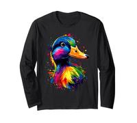 Canard Multicolore Arc-en-Ciel Canard Colvert Héron Malard Manche Longue