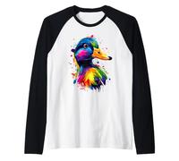 Canard Multicolore Arc-en-Ciel Canard Colvert Héron Malard Manche Raglan
