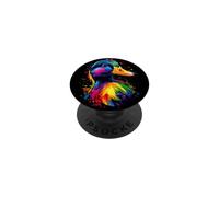 Canard Multicolore Arc-en-Ciel Canard Colvert Héron Malard PopSockets PopGrip Adhésif