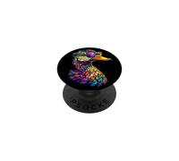 Canard Multicolore Arc-en-Ciel Canard Colvert Héron Malard PopSockets PopGrip Adhésif