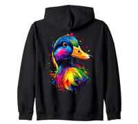 Canard Multicolore Arc-en-Ciel Canard Colvert Héron Malard Sweat à Capuche