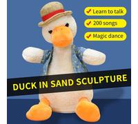 Canard Parlant, Enregistrement Sonore, Répétition, Chapeau En Paille, Canard En Peluche, Animal Kawaii, Jouet Pour Enfants, Cadeau D'Anniversaire