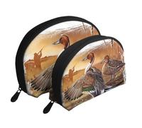 Canard pilet, Trousse de Maquillage Coquille Femme Petit Porte-Monnaie Trousse de Toilette Trousse à cosmétiques 2 pièces