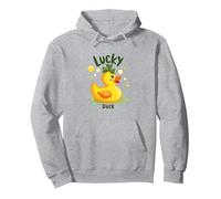 Canard Porte-Bonheur : Charmant Canard en Caoutchouc pour la Saint-Patrick Sweat à Capuche, Unisexe pour Adultes, Gris Chiné, S