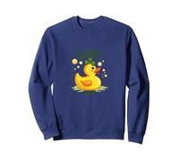 Canard Porte-Bonheur : Charmant Canard en Caoutchouc pour la Saint-Patrick Sweatshirt, Unisexe pour Adultes, Bleu Marine, S