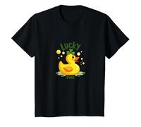 Canard Porte-Bonheur : Charmant Canard en Caoutchouc pour la Saint-Patrick T-Shirt, Enfant, Noir, 3 Ans