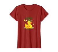 Canard Porte-Bonheur : Charmant Canard en Caoutchouc pour la Saint-Patrick T-Shirt, Femme, Canneberge, XXL