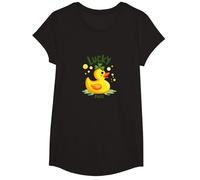 Canard Porte-Bonheur : Charmant Canard en Caoutchouc pour la Saint-Patrick T-Shirt, Fille, Noir, L