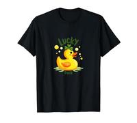 Canard Porte-Bonheur : Charmant Canard en Caoutchouc pour la Saint-Patrick T-Shirt, Homme, Noir, 4XL