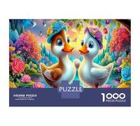 Canard Puzzle Classique 1000 Pièces Étang printanier Vibrant pour Couples Relaxation Mentale Divertissement Familial Cadeau d'anniversaire 38x26cm/1000pcs