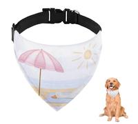 Canard Seaside Parapluie rose pour chien avec sangle réglable Anneau en D Bavoir triangle pour animal domestique Accessoires Chiots Chiots Chats Décor Lavable en machine