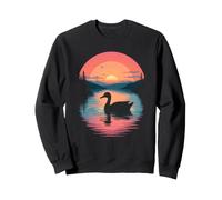 Canard Silhouette sereine au Coucher du Soleil Vibrant Sweatshirt