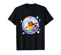 Canard Spatial aviateur dans Une Galaxie colorée à Bulles T-Shirt