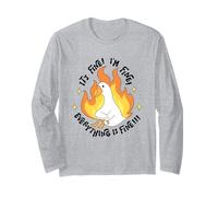 Canard sur Le feu « It's Fine I'm Fine Everything is Fine » Manche Longue