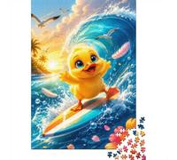Canard Vague Surf Puzzle, 1000 Pcs pour Adultes Haute Qualité | 38x26cm Carton, Exercice Cérébral, Ajustement Serré, Admirateurs D'art, Réduction Du Stress
