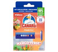 Canard WC Fresh Disc Edition Limitée Tropical Adventure - Bloc WC Sans Cage Nettoyant - Nettoie à 360° - Nouvel Emballage 100% Carton - 1 Diffuseur + 1 Recharge