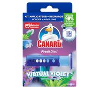 Canard WC Fresh Disc Édition limitée Virtual Violet - Nettoie à 360° - Emballage 100% Carton - 1 applicateur et 1 Recharge