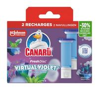 Canard WC Fresh Disc Recharges Edition Limitée Virtual Violet - Nettoie à 360° - Nouvel Emballage 100% Carton - 2 Recharges