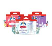 Canard WC Fresh Disc Multi-Pack - Nettoie à 360° - Nouvel Emballage 100% Carton - Eucalyptus, Lavande, Floral Oasis - 6 Recharges
