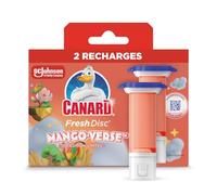 Canard WC Fresh Disc Recharges Edition Limitée Tropical Adventure - Bloc WC Sans Cage Nettoyant - Nettoie à 360° - Nouvel Emballage 100% Carton - 2 Recharges