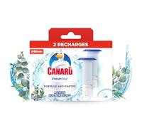 Canard WC Fresh Disc Recharges Active Eucalyptus - Bloc WC Sans Cage Nettoyant - Formule Anti-Tartre - Nouvel Emballage 100% Carton - 2 Recharges