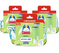Canard WC Fresh Disc Recharges Citron Vert - Bloc WC Sans Cage Nettoyant - Nettoie à 360° - 6 Recharges