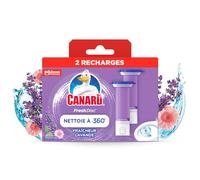 Canard WC Fresh Disc Recharges Fraîcheur Lavande - Bloc WC Sans Cage Nettoyant - Nettoie à 360° - Nouvel Emballage 100% Carton - 2 Recharges
