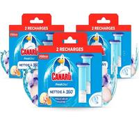 Canard WC Fresh Disc Recharges Fraicheur Marine - Bloc WC Sans Cage Nettoyant - Nettoie à 360° - 6 Recharges