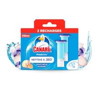 Canard WC Fresh Disc Recharges Fraîcheur Marine - Bloc WC Sans Cage Nettoyant - Nettoie à 360° - Nouvel Emballage 100% Carton - 2 Recharges