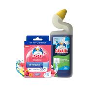 Canard WC - Lot Toilettes Propres - Fresh Disc Floral Oasis 1 Applicateur + 1 Recharge + 1 Gel Nettoyant Forêt Aquatique Certifié Ecolabel Européen