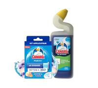 Canard WC - Lot Toilettes Propres - Fresh Disc Lavande 1 Applicateur + 1 Recharge + 1 Gel Nettoyant Forêt Aquatique Certifié Ecolabel Européen