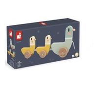 Janod - Jeu à tirer - Drag Ducks Doré - 3 canards en bois FSC - Enfants
