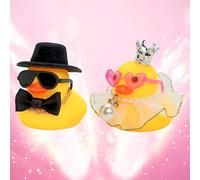 Canards Caoutchouc Mariage Cadeau Cadeaux Noël pour mariés Décoration fête canetons Petit Chapeau Voile Mini Canard pour Couple Cérémonie Décorations Décoration Gâteau Souvenir Bénédiction Mariage