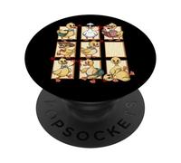 Canards dans Une rangée de Dessins animés avec de Jolis canetons PopSockets PopGrip Adhésif