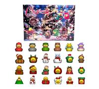 Canards de l'Avent de Noël - 428 g 24 jours de compte à rebours de Noël Jeu de jouets de canard sac à dos porte-clés pendentif faveurs de fête jouets de bain pour filles garçons maison école