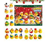 Canards de l'Avent en caoutchouc 24 jours colorés compressibles | Calendrier de compte à rebours pour garçons, filles, adolescents, adultes, fils, fille, famille, amis