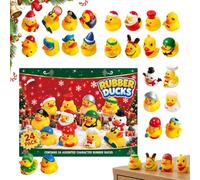 Canards de l'Avent en caoutchouc pour 24 jours | Calendrier de compte à rebours en forme de canard pour garçons, filles, enfants, adolescents, famille, amis, fils, fille