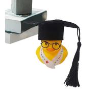 Canards de remise de diplôme - PP 10 x 6 x 5 cm | Mini canards diplômés avec chapeau de baccalauréat et lunettes, décorations de fête de diplômé - Petits ornements de canard jaune pour