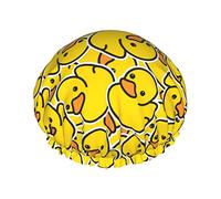 Canards jaunes Grand bonnet de douche pour femmes et hommes Bonnets de douche réutilisables Bonnet de douche étanche pour tresses et cheveux longs Bonnet de douche avec doublure en Peva et bande élas