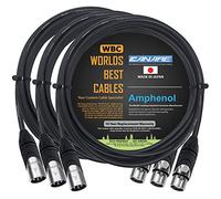 Canare L-4E6S Lot de 3 câbles de microphone équilibrés mâle vers femelle avec connecteurs XLR Amphenol AX3M et AX3F Argenté 5 m WORLDS BEST CABLES