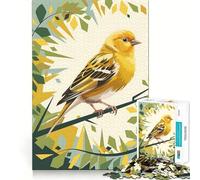 Canari doré éclatant au Soleil Puzzle 1000 pièces pour Adultes Jeu de logique Découpe précise Bords Lisses pour Les réunions de Famille (38x26cm)