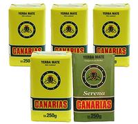 Canarias Yerba Maté Traditionnel 4x250 g + Serena 250 g - Le temps de vieillissement est de 12 mois - Yerba Maté d'Uruguay