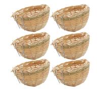 Canary Nest Lot de 6 maisons d'oiseaux tissées pour l'extérieur | Nid et reproduction du lit Décoration de maison d'oiseaux pour la pelouse ou le jardin
