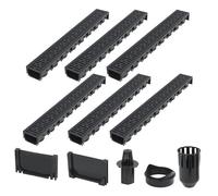 Canaux de drainage - vidaXL - Plastique - 6 pcs - 6 m - Noir