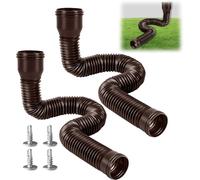 Canaux de Toit, Tuyau de Descente, Extension de Gouttières 150 cm Extensions de Tuyaux de Découverte Rainpale, Kit Flexible, Fossé de Pluie, Extension de la Pelouse (2 Marrons)